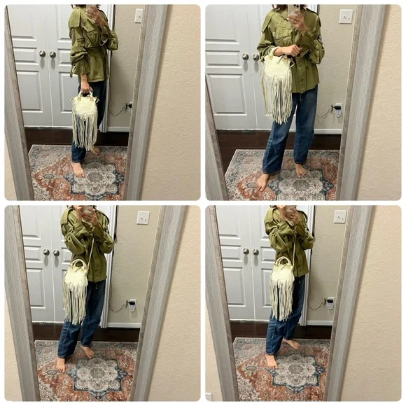 PERFECT FOR RODEO 🤠 Chloe Ivory Leather Fringe Mini Marcie Bag - Special Edition - Picture 15 of 16